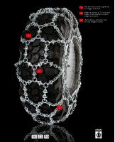 Catene da neve Weissenfels Alaska Pro S603 1800 R25 8,5 mm V5119 Pala Ruspa