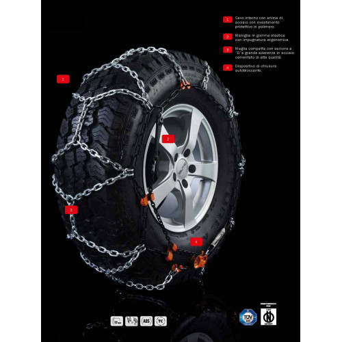 CATENE DA NEVE WEISSENFELS TRAK M92 PER 215/55R17 2155517 OMOLOGATE ONORM  V5117